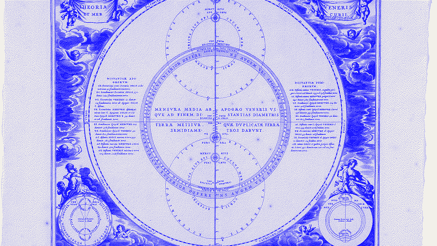 Celestial chart of the orbits of Venus and Mercury